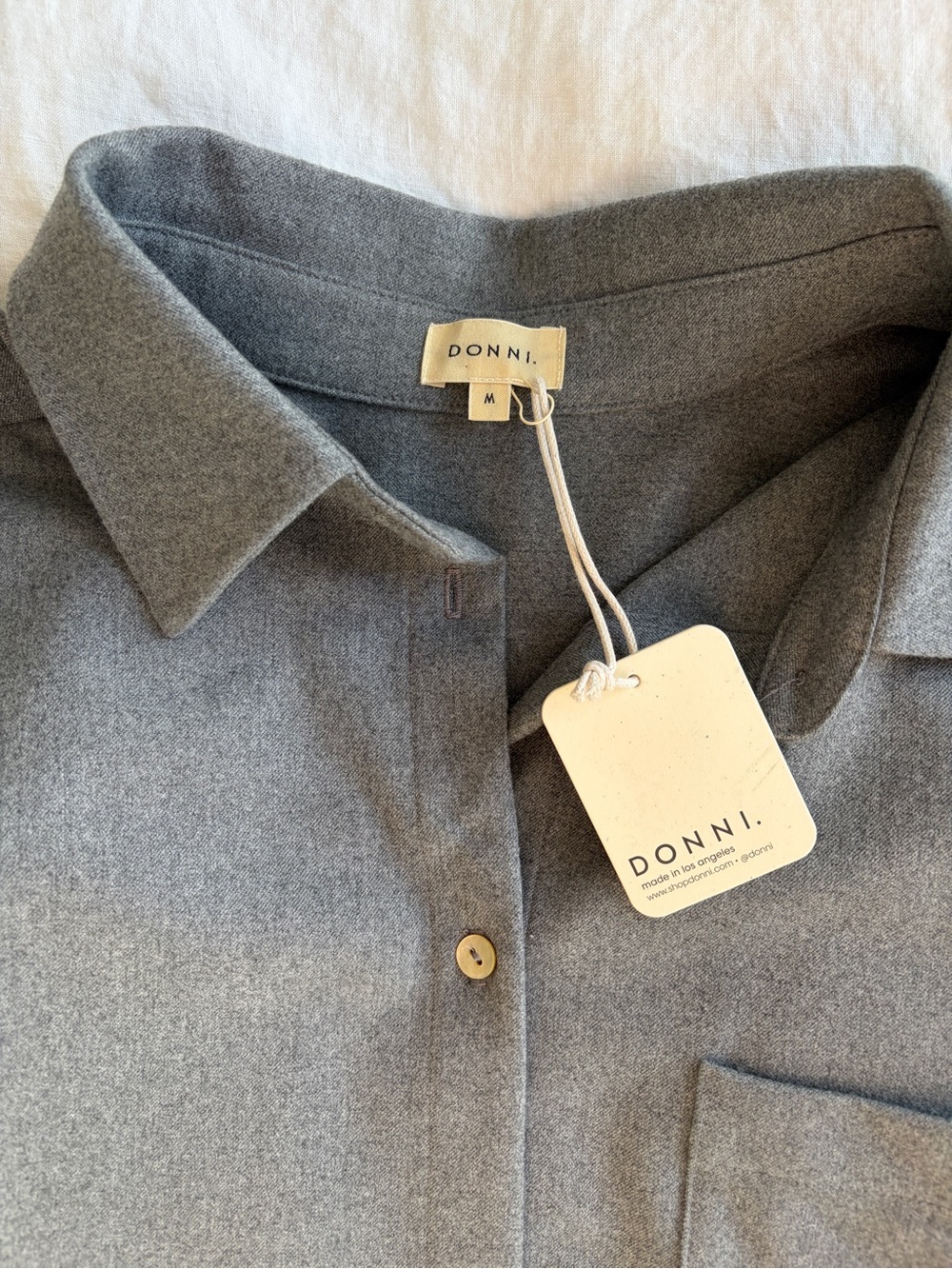 NWT Donni The Flannel Shirt Collar Pocket Button Down Up Jacket Heather Grey - Picture 6 of 8